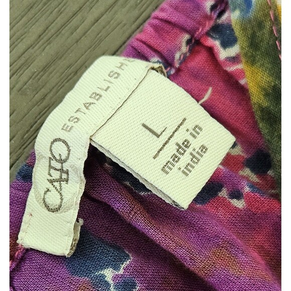 Cato Patchwork Tiered Maxi Dress Babydoll Size L Cotton Bohemian Spaghetti Strap - Picture 4 of 9